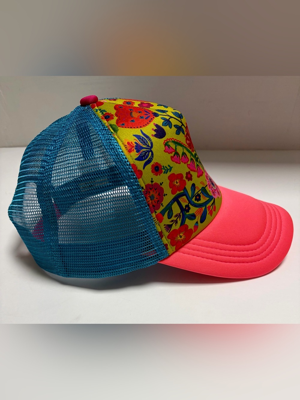 Natural Life Floral Trucker Hat Adjustable Mesh Snapback Bright Boho Surf Beach - Picture 4 of 8